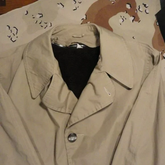 sz42 USMC MARINE CORP MENS ALL WEATHER TRENCH OVERCOAT COAT & LINER LD 2478